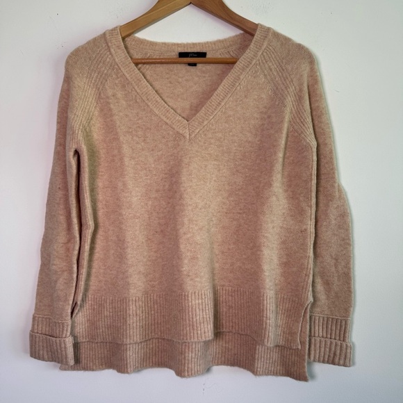 J.Crew V-Neck Supersoft Yarn Wool Alpaca Blend Oversized Sweater size XS - Picture 1 of 5